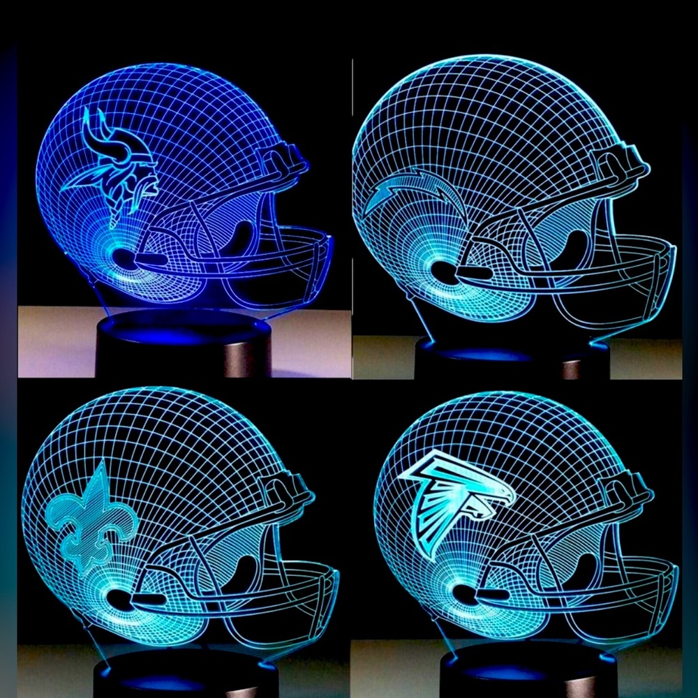 LED NIGHT LIGHT NFL HELMETS 7 COLORS OFF